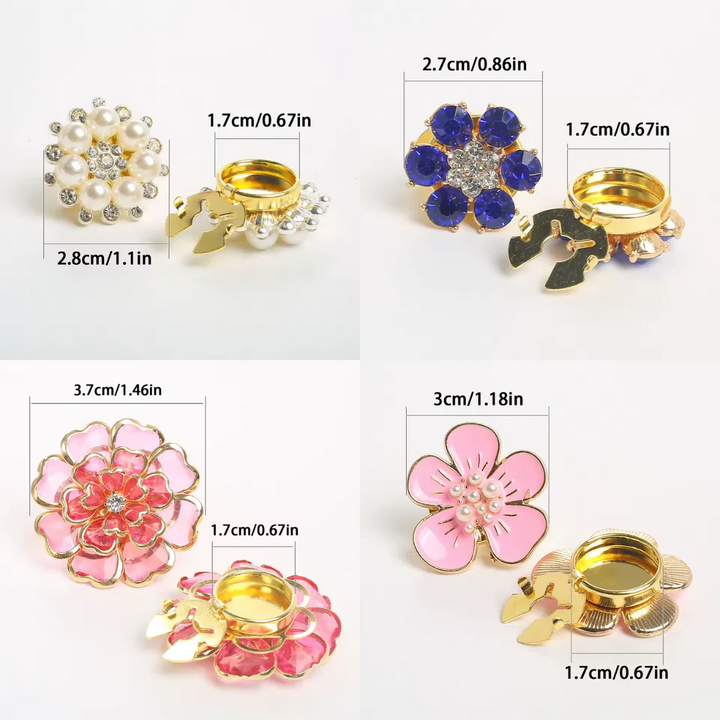 Iris Pearl Rhinestone Cufflinks